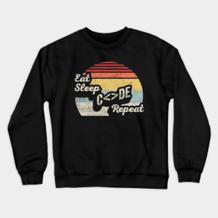 Eat Sleep Code Repeat Computer Nerd Geek IT Computer Science Programmer Coder Engineer Gift Crewneck Sweatshirt